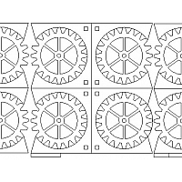 7 and 3 Gear Coasters DXF in mm for 600 x 300 laser cutter