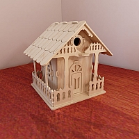 Big wooden birdhouse design. Vector projects for CNC router and laser cutting. Woodworking Pattern. Birdhouse Plans. Plywood 4/5/6mm.