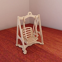 Barbie swing CNC project (1:6 scale). Pattern vector for CNC router and laser cutting. Plywood 3mm/4mm/5mm/6mm. CNC templates.