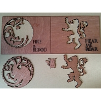 Game of Thrones House Sigils Laser Cut Template