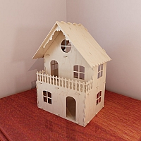 Dolls House Balcony Square B Curve Laser Cut Wooden Gallery 1:12 Scale 