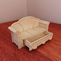 Beautiful Barbie sofa design. Barbie size furniture. Vector projects for CNC router and laser cutting. Woodworking plans. Plywood 3mm/4mm/5mm/6mm.